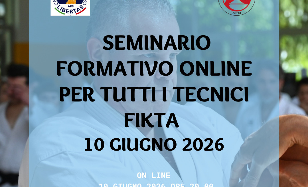 SEMINARIO FORMATIVO ONLINE PER TUTTI I TECNICI FIKTA – 10 giugno 2026 ore 20,00