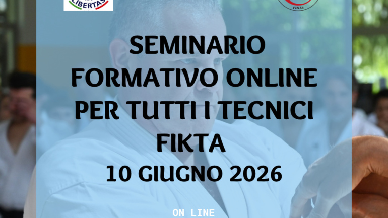 SEMINARIO FORMATIVO ONLINE PER TUTTI I TECNICI FIKTA – 10 giugno 2026 ore 20,00